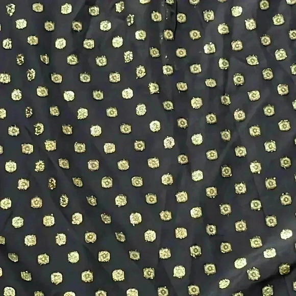 Bishop + Young Short Sleeve Metallic Dark Romance Metal Top Blouse Size M - Picture 3 of 5